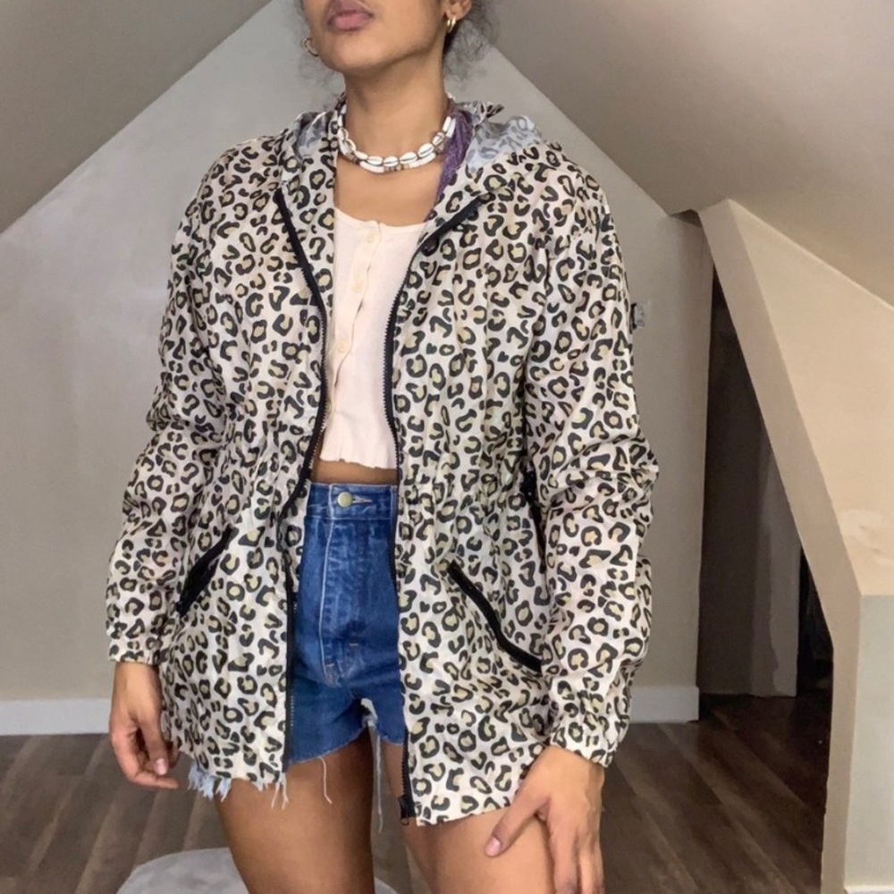 Cheetah Print Windbreaker Jacket